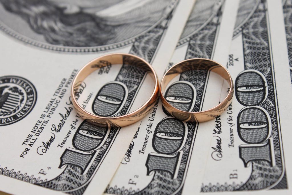 money and wedding rings